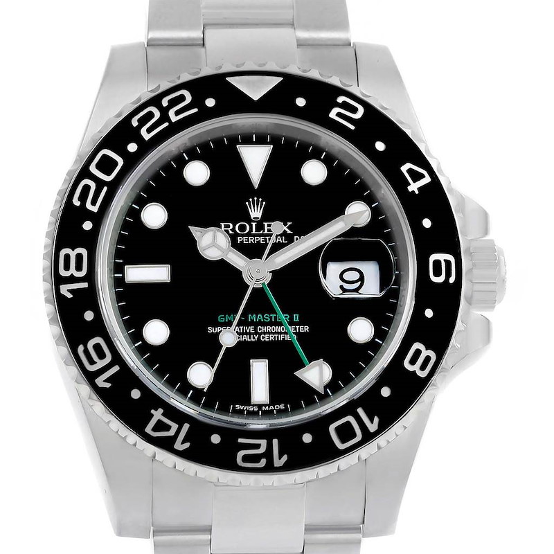 Rolex GMT Master II Stainless Steel Ceramic Bezel Mens Watch 116710 SwissWatchExpo