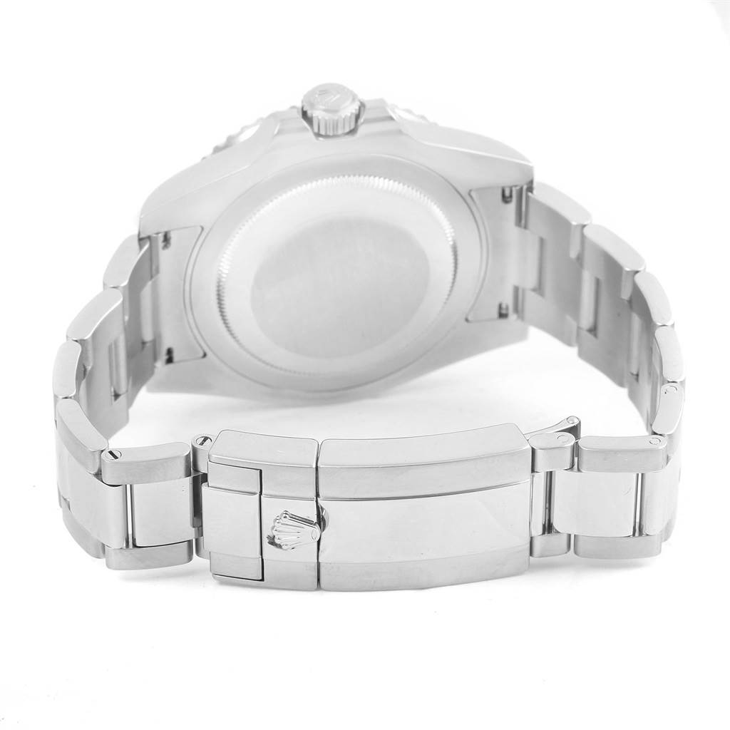 This image shows the back case, bracelet, and clasp of a Rolex GMT-Master 116710 Men's Stainless Steel Black Dial 116710 Men's Stainless Steel Black Dial watch from a rear angle.