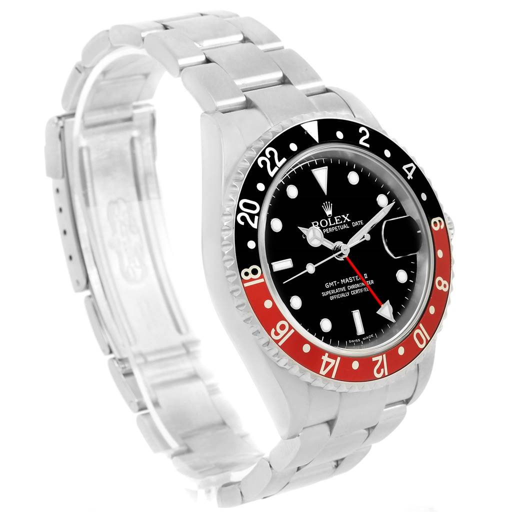 Rolex Gmt Master Ii Black Red Coke Bezel Oyster Bracelet Watch 16710 Swisswatchexpo