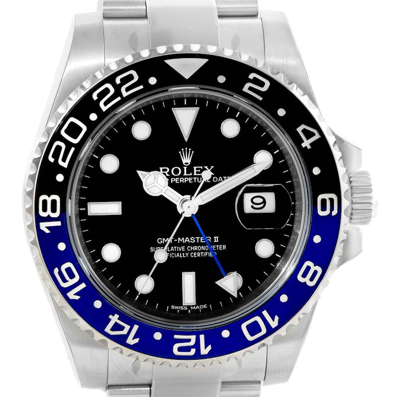 Rolex GMT Master II Batman Blue Black Ceramic Mens Watch 116710 Unworn SwissWatchExpo