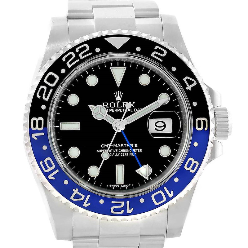 Rolex GMT Master II Batman Blue Black Bezel Mens Watch 116710 Box Card SwissWatchExpo