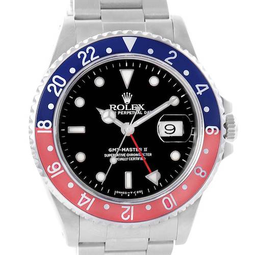 Photo of Rolex GMT Master II Pepsi Bezel Steel Automatic Mens Watch 16710