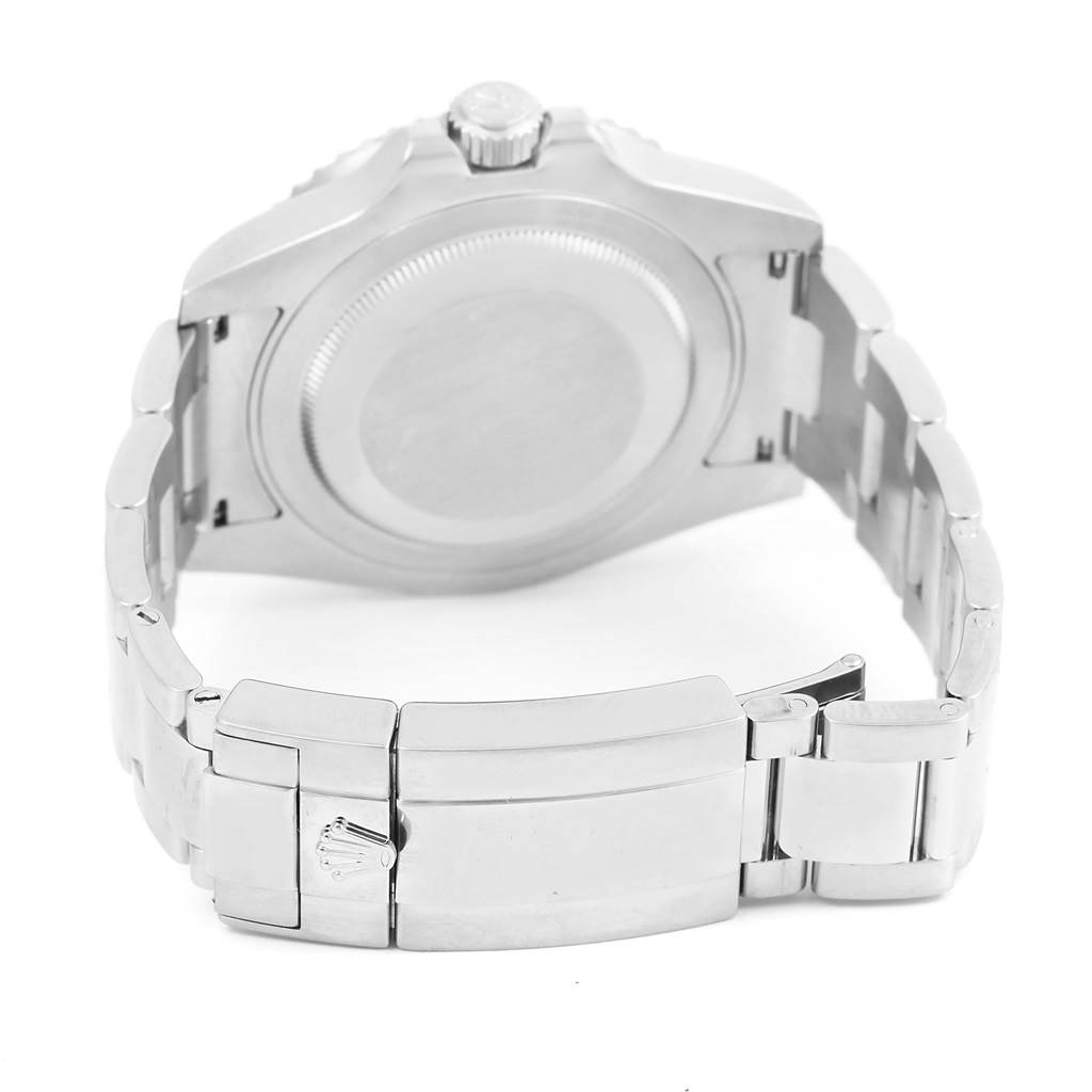 This image shows the back and clasp of a Rolex GMT-Master 116710 Men's Stainless Steel Black Dial 116710 Men's Stainless Steel Black Dial watch from a rear angle.