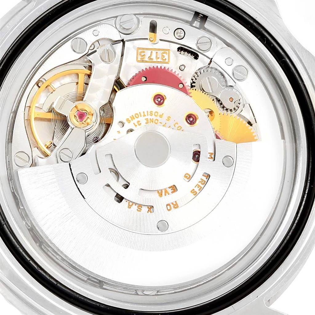 This is a close-up view of the movement mechanism inside the Rolex GMT-Master 16700 Men's Stainless Steel Black Dial 16700 Men's Stainless Steel Black Dial watch.