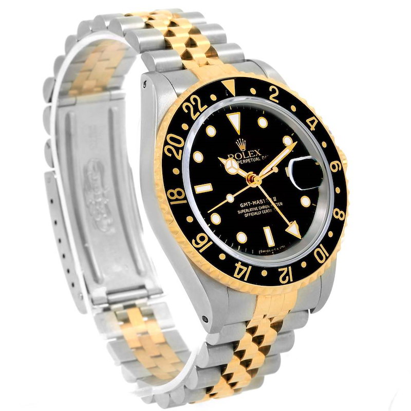 Rolex GMT Master II Yellow Gold Steel Jubilee Bracelet Watch 16713