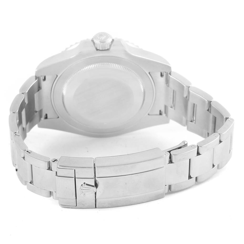 The image shows the back case and bracelet clasp of a Rolex GMT-Master 116710 Men's Stainless Steel Black Dial 116710 Men's Stainless Steel Black Dial watch, viewed from the underside.