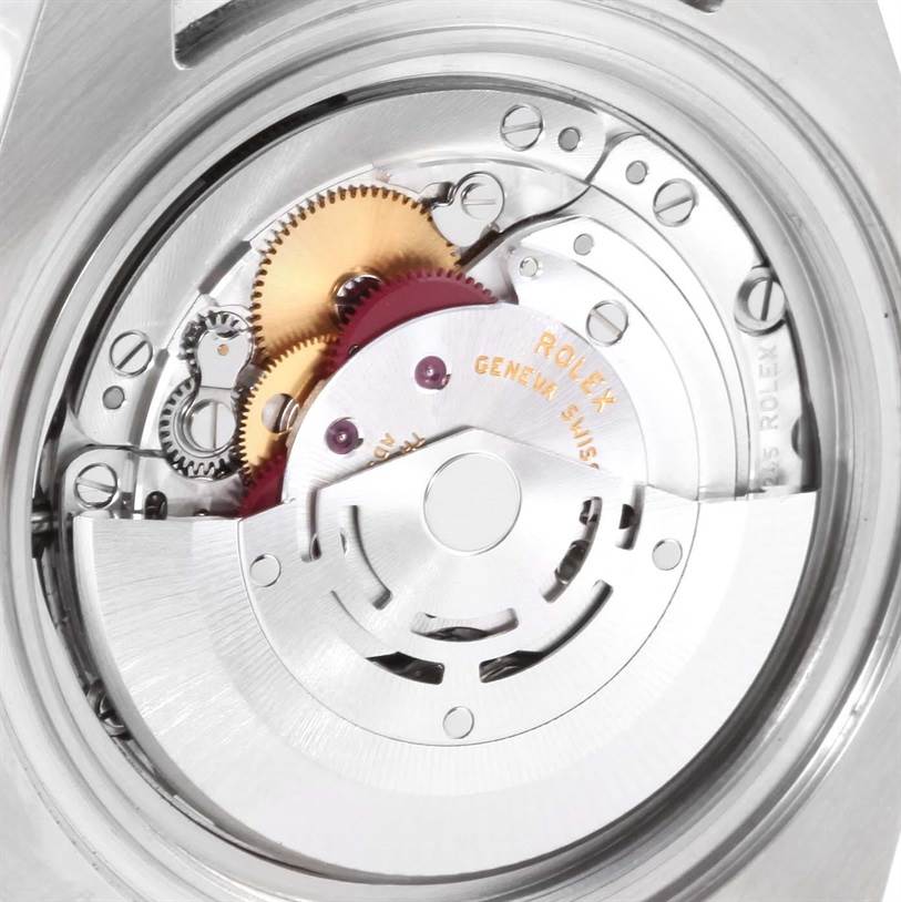 This image shows the movement and internal mechanism of a Rolex GMT-Master 116710 Men's Stainless Steel Black Dial 116710 Men's Stainless Steel Black Dial watch from a rear view angle.