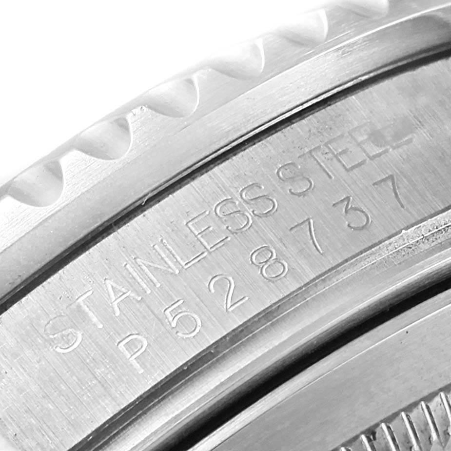 This image shows a close-up of the stainless steel case back with engraving of a Rolex GMT-Master 16710 Men's Stainless Steel Black Dial 16710 Men's Stainless Steel Black Dial watch.