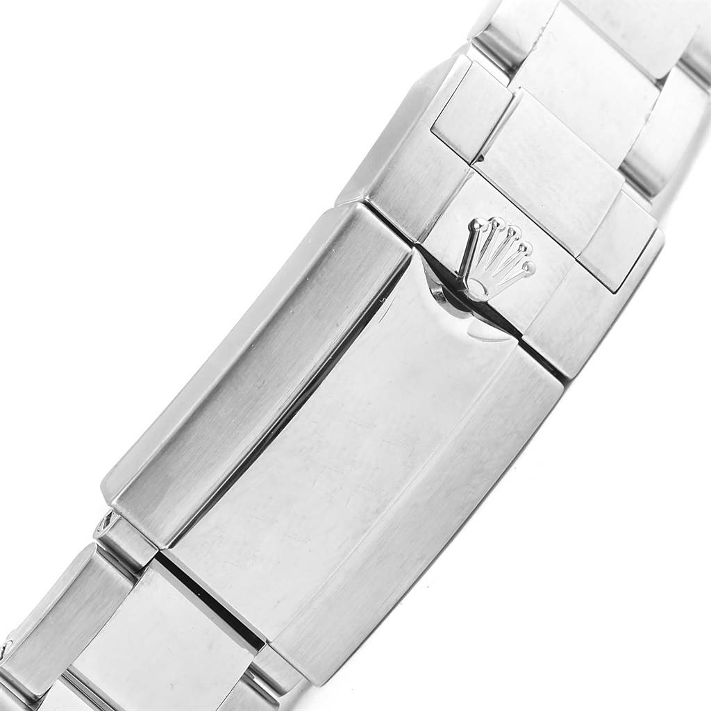 The image shows the clasp and part of the bracelet of a Rolex GMT-Master 116710 Men
s Stainless Steel Black Dial 116710 Men
s Stainless Steel Black Dial watch.