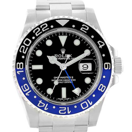 Photo of Rolex GMT Master II Batman Black Blue Ceramic Bezel Watch 116710