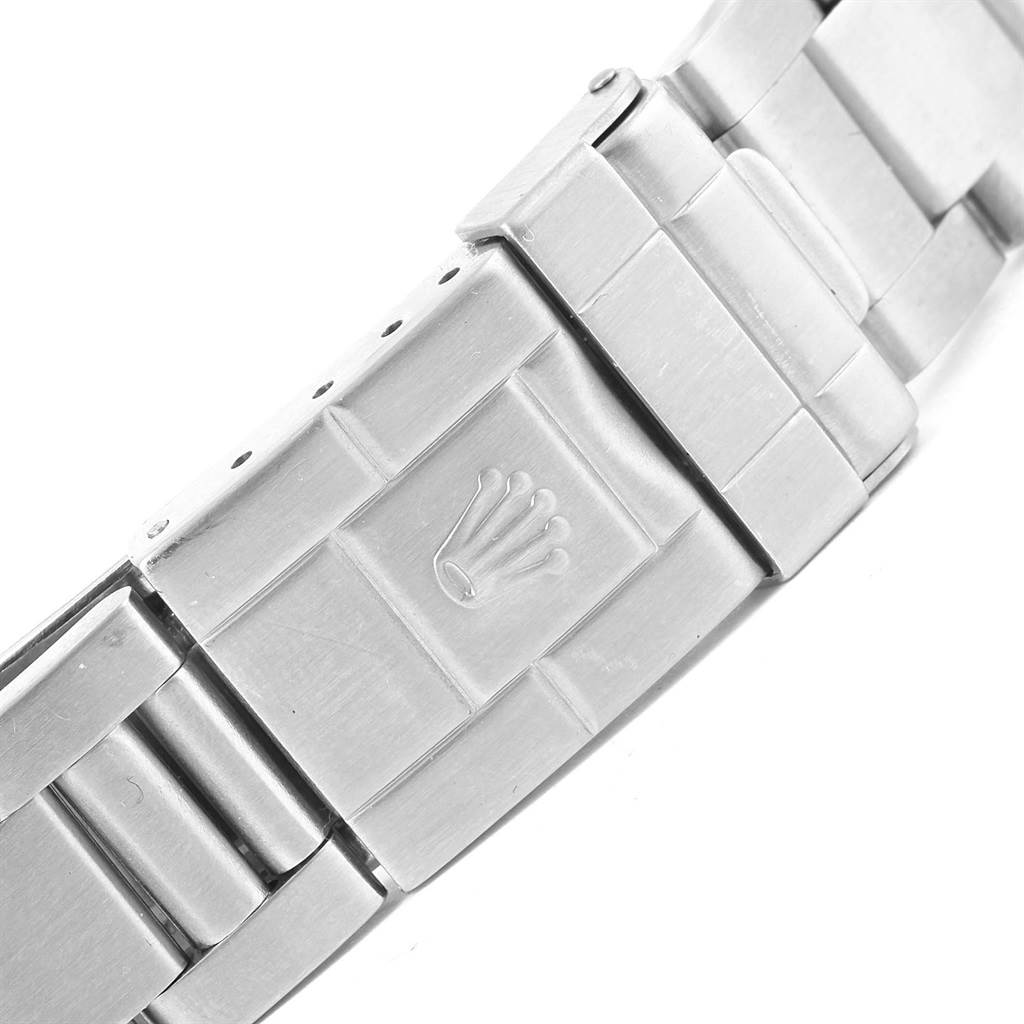 This image shows the clasp and part of the bracelet of a Rolex GMT-Master 16710 Men
s Stainless Steel Black Dial 16710 Men
s Stainless Steel Black Dial watch.