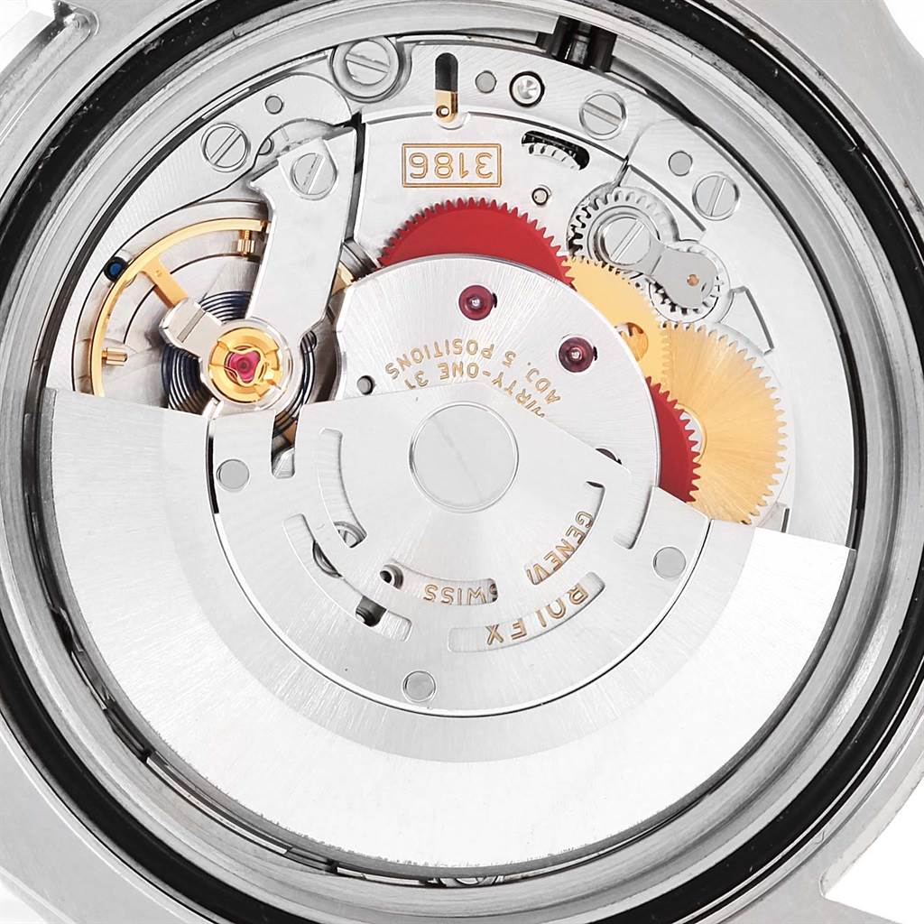 The image shows the internal mechanism and movement parts of a Rolex GMT-Master 116710 Men's Stainless Steel Black Dial 116710 Men's Stainless Steel Black Dial watch, viewed from the back.