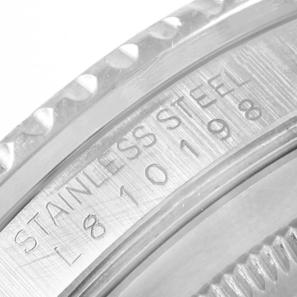 The image shows a close-up of the case back with engraved markings on the Rolex GMT-Master 16700 Men's Stainless Steel Black Dial 16700 Men's Stainless Steel Black Dial watch (stainless steel).