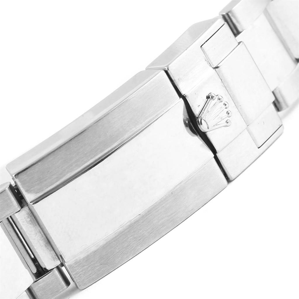 This image shows the clasp and part of the bracelet of a Rolex GMT-Master 116710 Men
s Stainless Steel Black Dial 116710 Men
s Stainless Steel Black Dial watch, featuring the Rolex logo.