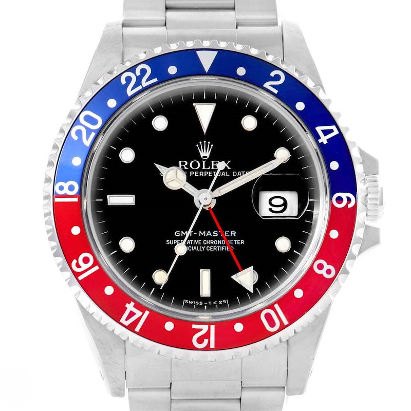 Rolex GMT Master Blue Red Pepsi Bezel Mens Watch 16700 SwissWatchExpo