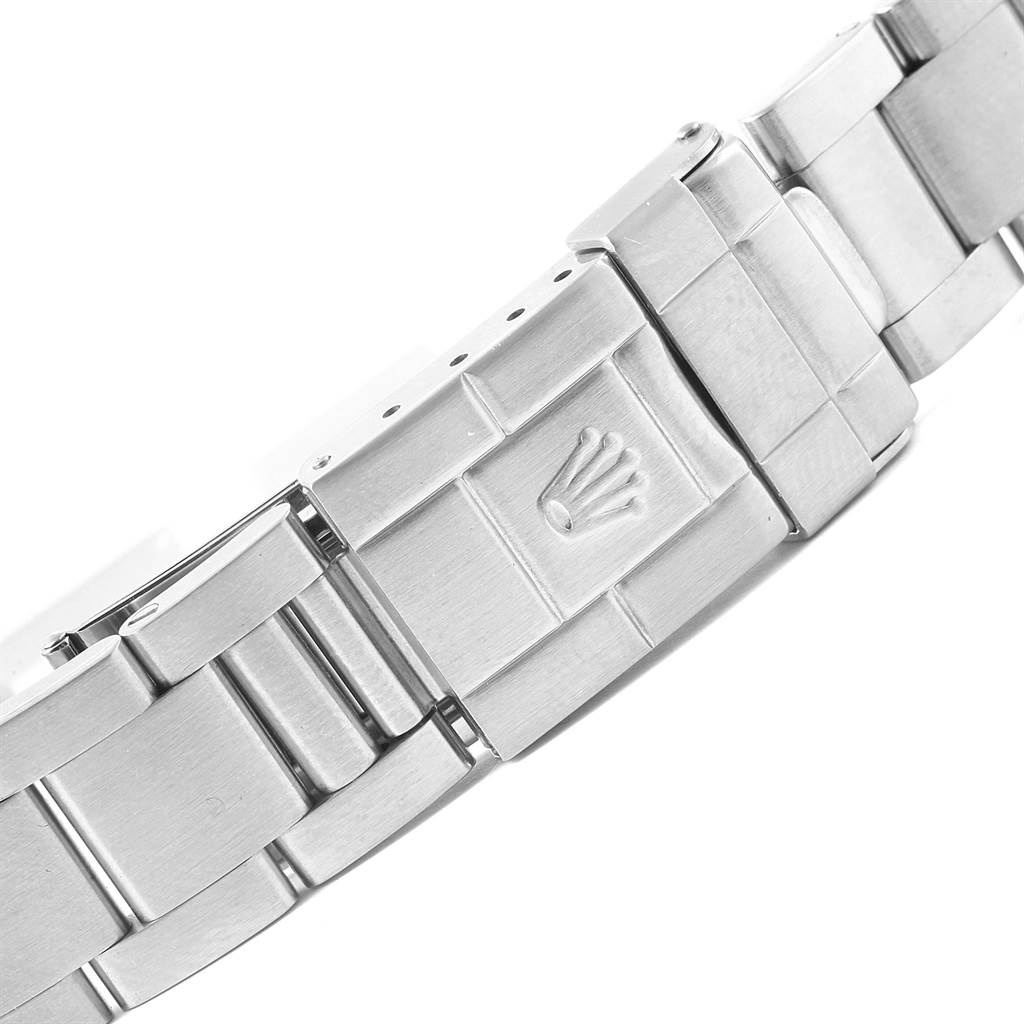 The image shows a close-up of the metal bracelet and clasp of a Rolex GMT-Master 16710 Men's Stainless Steel Black Dial 16710 Men's Stainless Steel Black Dial watch.