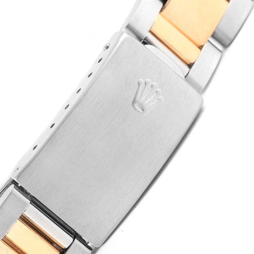 This image shows the clasp and a section of the bracelet of a Rolex GMT-Master 16713 Men
s Stainless Steel Black Dial 16713 Men
s Stainless Steel Black Dial watch at a close-up angle.