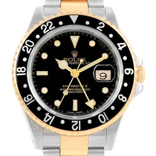 Photo of Rolex GMT Master II Yellow Gold Steel Oyster Bracelet Watch 16713