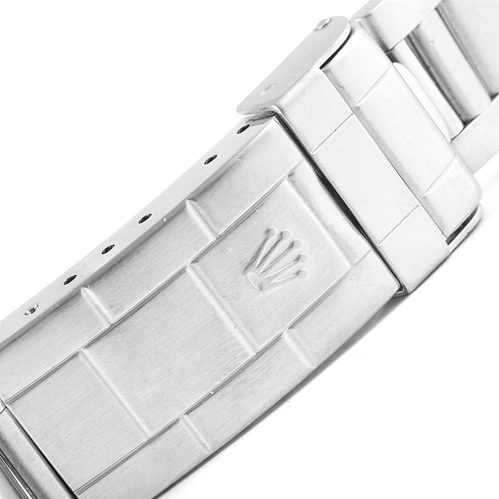 The image shows the clasp of the Rolex GMT-Master 16700 Men's Stainless Steel Black Dial 16700 Men's Stainless Steel Black Dial watch band in a close-up view.