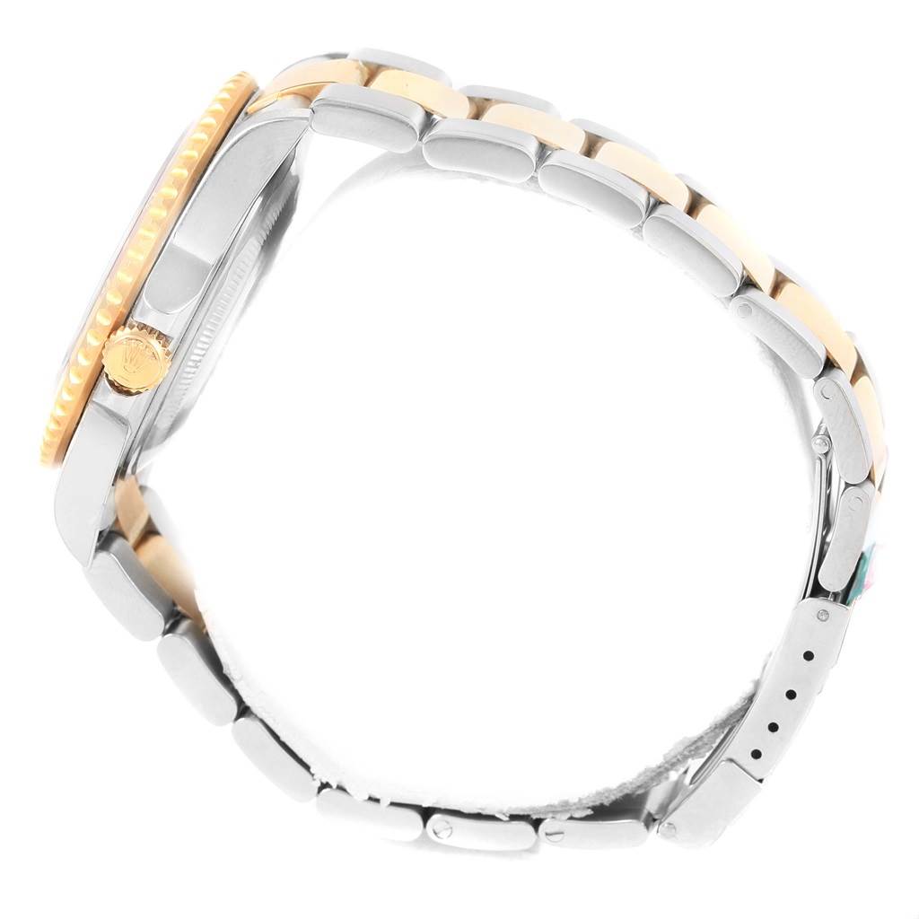 The image shows a side view of the Rolex GMT-Master 16713 Men's Stainless Steel Brown Dial 16713 Men's Stainless Steel Brown Dial watch, focusing on the crown and bracelet.