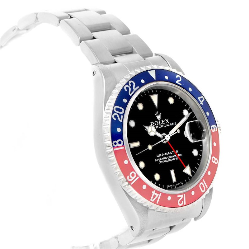 Rolex GMT Master Blue Red Pepsi Bezel Steel Mens Watch 16700 SwissWatchExpo