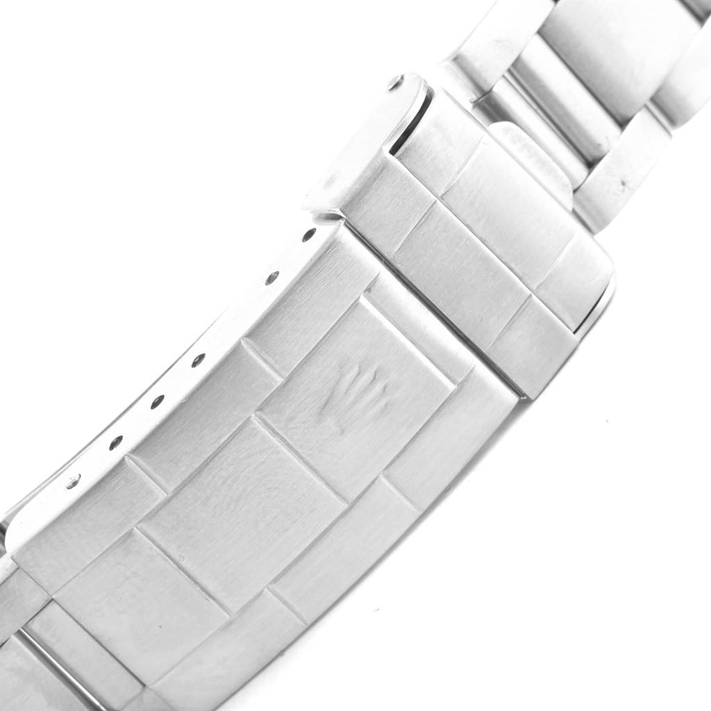 This image shows a close-up of the clasp and bracelet of a Rolex GMT-Master 16700 Men's Stainless Steel Black Dial 16700 Men's Stainless Steel Black Dial watch.