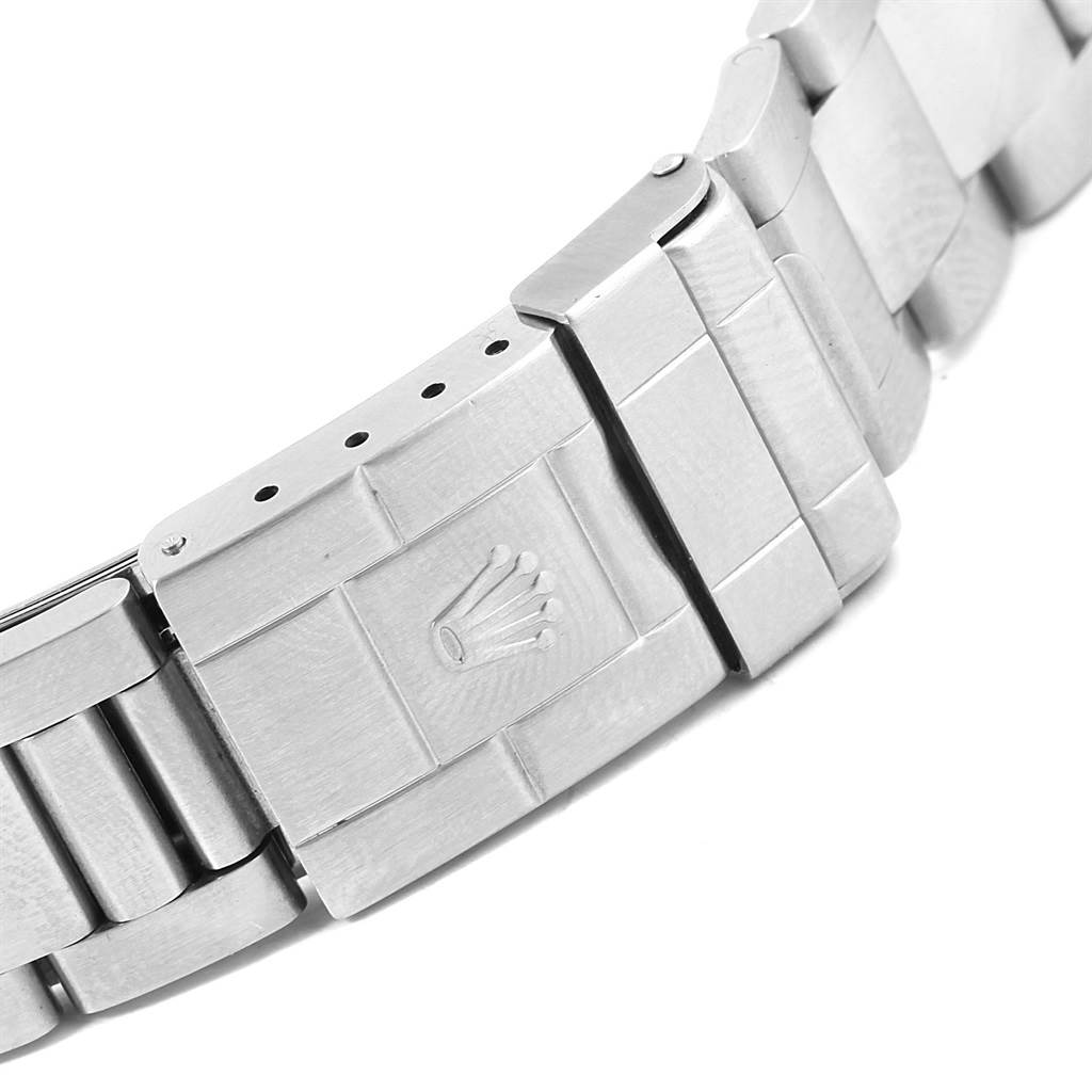 The image shows a close-up of the clasp and bracelet of a Rolex GMT-Master 16710 Men's Stainless Steel Black Dial 16710 Men's Stainless Steel Black Dial watch from a side angle.