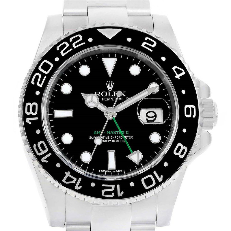 Rolex GMT Master II Ceramic Bezel Steel Mens Watch 116710 Box SwissWatchExpo