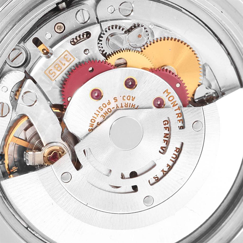 This image shows the internal mechanical components of a Rolex GMT-Master 16713 Men's Stainless Steel Black Dial 16713 Men's Stainless Steel Black Dial watch, viewed from a close-up angle.