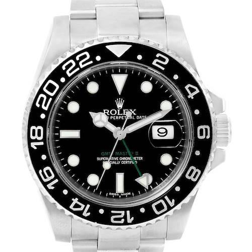 Photo of Rolex GMT Master II 40mm Black Dial Steel Mens Watch 116710 Box