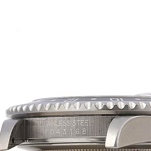 The image shows a close-up side view of the stainless steel casing and bezel of the Rolex GMT-Master 16710 Men's Stainless Steel Black Dial 16710 Men's Stainless Steel Black Dial watch.