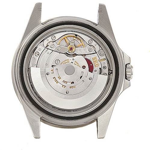 This image shows the back view of the Rolex GMT-Master 16710 Men's Stainless Steel Black Dial 16710 Men's Stainless Steel Black Dial watch, revealing its internal movement mechanism.