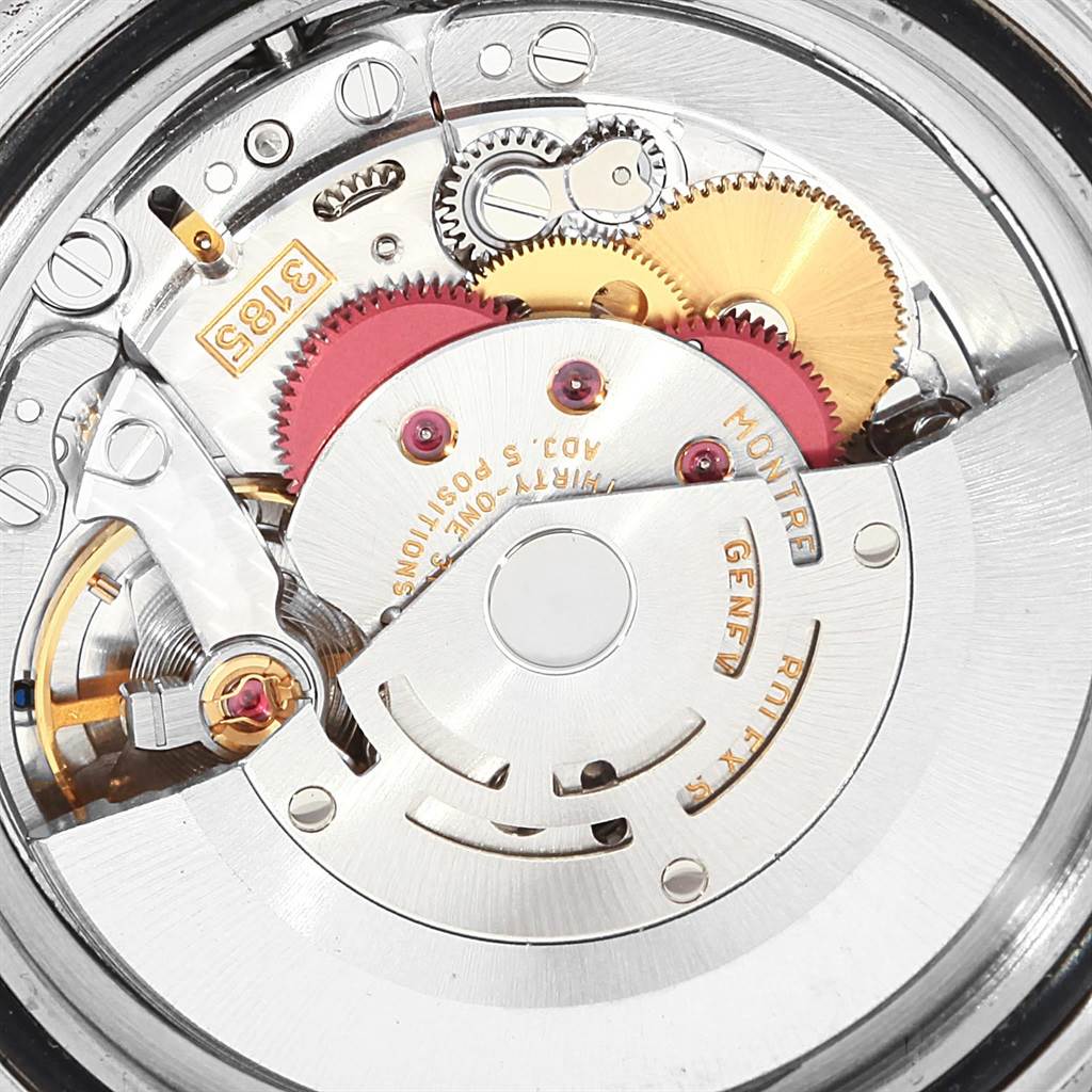 This image shows the intricate movement mechanism of the Rolex GMT-Master 16710 Men's Stainless Steel Black Dial 16710 Men's Stainless Steel Black Dial watch.