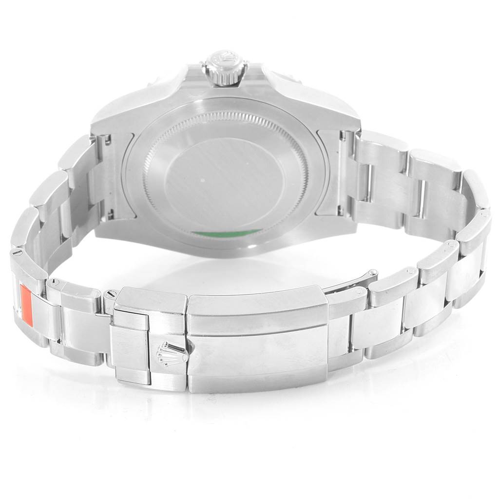 The image shows the back case, bracelet, and clasp of a Rolex GMT-Master 116710 Men's Stainless Steel Black Dial 116710 Men's Stainless Steel Black Dial watch, viewed from the rear.