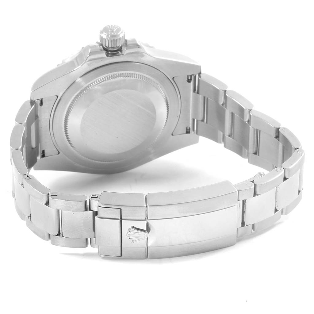 The image shows the back case and stainless steel bracelet of the Rolex GMT-Master 116710 Men's Stainless Steel Black Dial 116710 Men's Stainless Steel Black Dial watch.