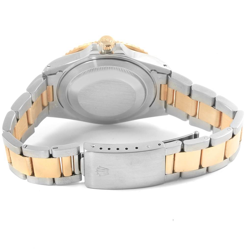 The image shows the back view and clasp of a Rolex GMT-Master 16713 Men's Stainless Steel Black Dial 16713 Men's Stainless Steel Black Dial watch, highlighting the bracelet and case back.