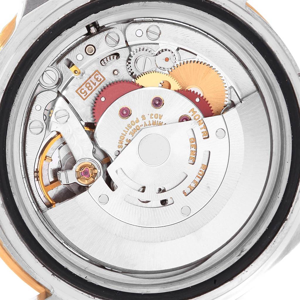 This image shows the internal mechanism of a Rolex GMT-Master 16713 Men's Stainless Steel Black Dial 16713 Men's Stainless Steel Black Dial watch viewed from the back case.