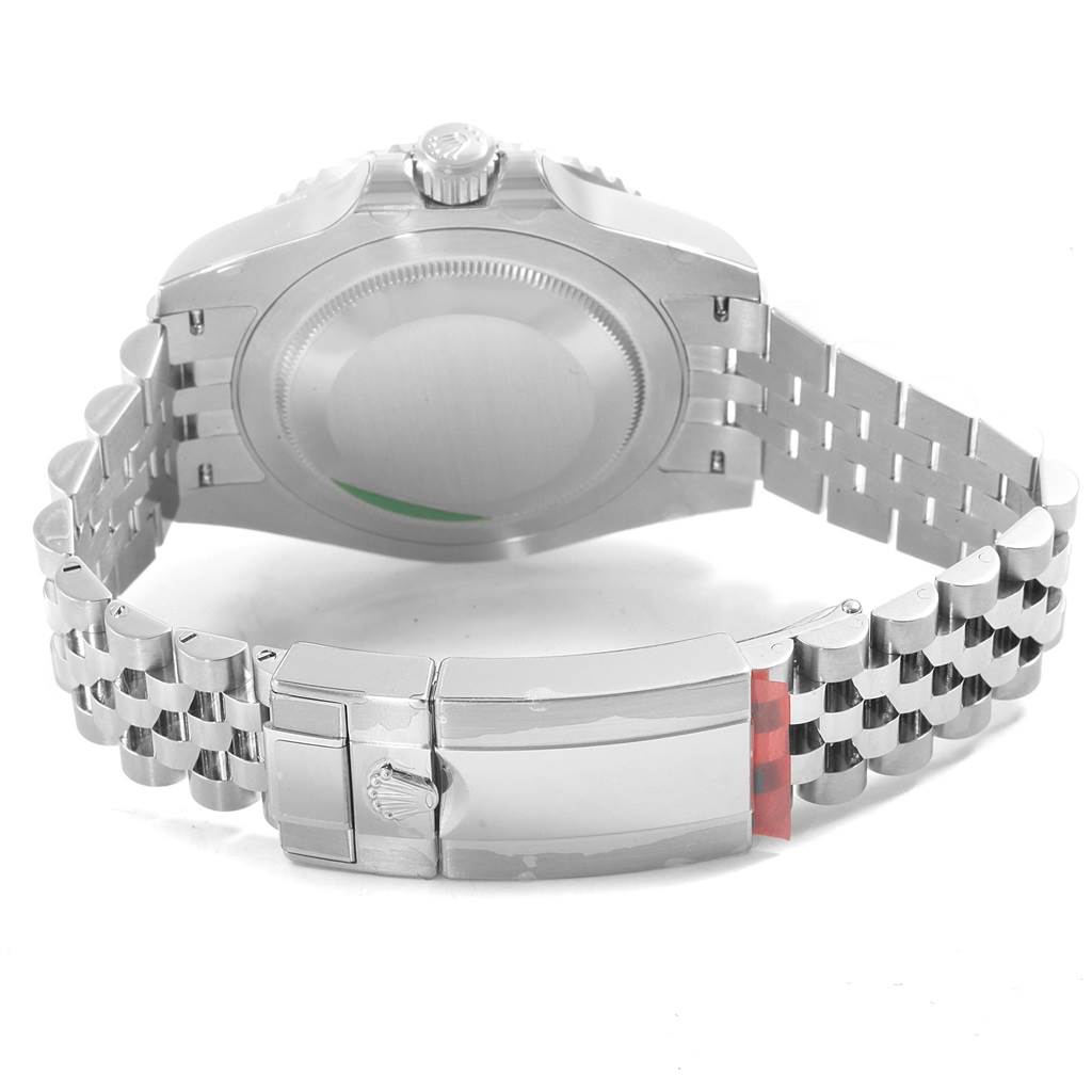 The image shows the back case and bracelet of a Rolex GMT-Master 126710 Men's Stainless Steel Black Dial 126710 Men's Stainless Steel Black Dial watch from a rear angle.