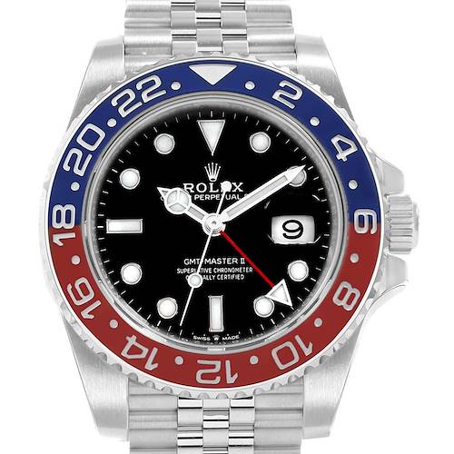 Photo of Rolex GMT Master II Pepsi Bezel Jubilee Steel Watch 126710 Unworn