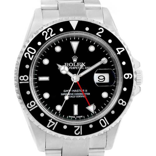 Photo of Rolex GMT Master II Error Dial Steel Mens 40mm Watch 16710 Box Papers