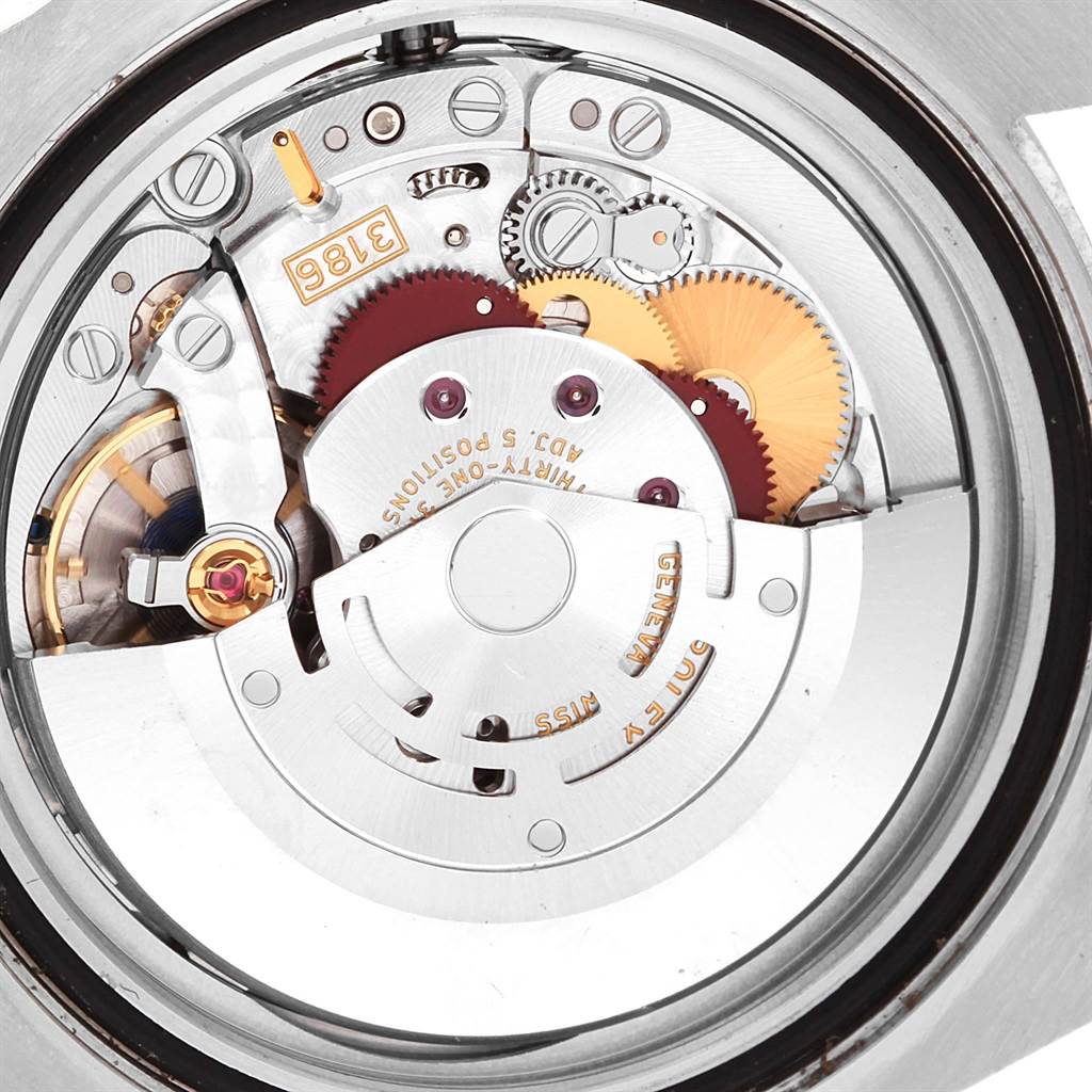 This image shows the internal movement mechanism of the Rolex GMT-Master 116710 Men's Stainless Steel Black Dial 116710 Men's Stainless Steel Black Dial watch from a rear perspective.