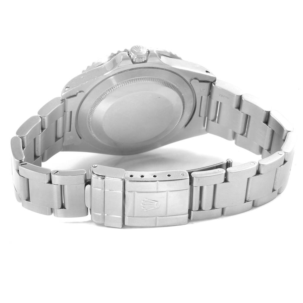 This image shows the back case and bracelet of a Rolex GMT-Master 16700 Men's Stainless Steel Black Dial 16700 Men's Stainless Steel Black Dial watch, viewed from the rear.