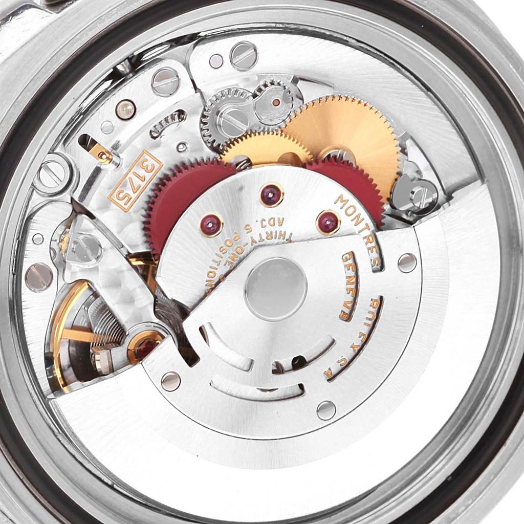 This image shows the intricate mechanical movement found inside the Rolex GMT-Master 16700 Men's Stainless Steel Black Dial 16700 Men's Stainless Steel Black Dial watch from a back view.