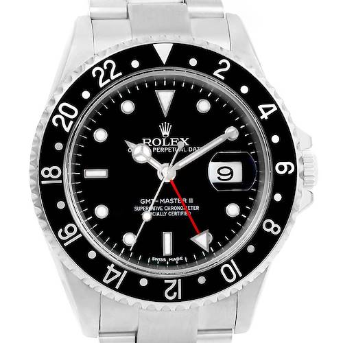 Photo of Rolex GMT Master II Black Bezel Mens 40mm Watch 16710 Box Papers
