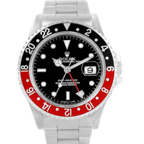 Photo of Rolex GMT Master Black Red Coke Bezel Mens Watch 16700