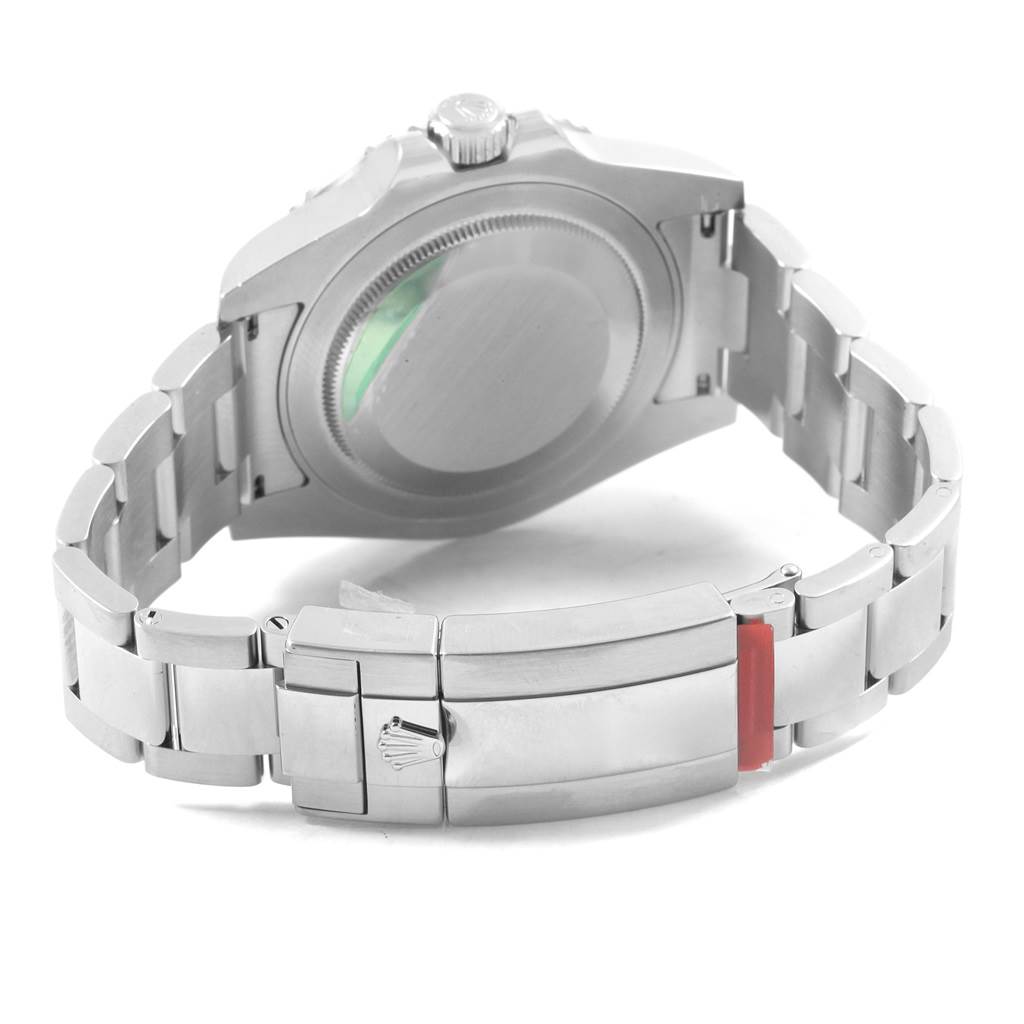 This image shows the back view of the Rolex GMT-Master 116710 Men's Stainless Steel Black Dial 116710 Men's Stainless Steel Black Dial watch, including the bracelet and clasp.