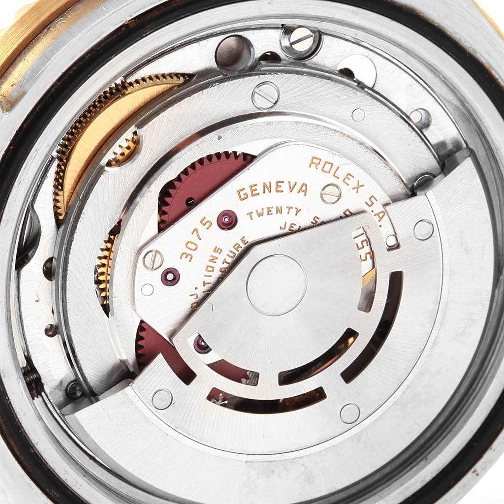 The image shows the detailed internal mechanism of a Rolex GMT-Master 16753 Men's Stainless Steel Brown Dial 16753 Men's Stainless Steel Brown Dial watch viewed from the back.
