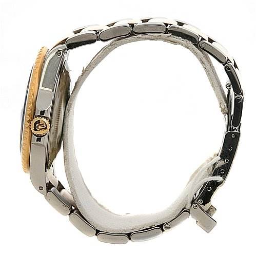 The image shows a side view of a Rolex GMT-Master 16713 Men's Stainless Steel Black Dial 16713 Men's Stainless Steel Black Dial watch, highlighting the crown, case, and bracelet.