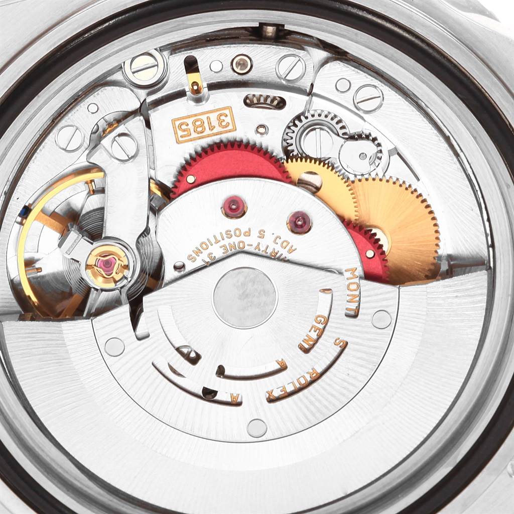 This image shows the detailed view of the movement and internal mechanics of the Rolex GMT-Master 16710 Men's Stainless Steel Black Dial 16710 Men's Stainless Steel Black Dial watch.