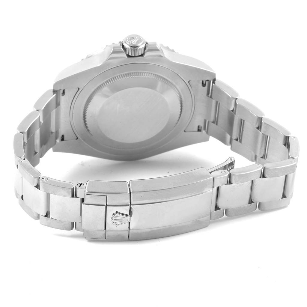 This image shows the back and clasp of the Rolex GMT-Master 116710 Men's Stainless Steel Black Dial 116710 Men's Stainless Steel Black Dial watch, highlighting the case back and bracelet.